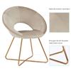 DUHOME Modern Accent Velvet Chairs Single Sofa Comfy Upholstered Arm Chair for Waiting Room Mid-Century Leisure Lounge Chairs with Golden Metal Frame Legs 1 PCS Khaki view 4