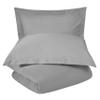 BLUENILEMILLS 300-Thread Count Breathable Cotton Percale Solid 3-Piece Duvet Cover Set with Matching Pillow Shams, King/Cal King, Smoked Pe view 1