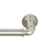 MODE Industrial Room Darkening Collection 1 1/8" Diameter Industrial Curtain Rod Set with Steel Wall Mounted Adjustable Curtain Rod, Blocks Light, Fits 36 to 72 Windows, Brushed Nickel view 1