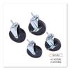 Optional Casters for Wire Shelving, Grip Ring Type K Stem, 4" Wheel, Black/Silver, 4/Set (2 Locking) view 4