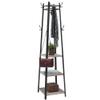 VASAGLE Coat Rack, Coat Stand with 3 Shelves, Hall Tree Free Standing with Hooks for Scarves, Bags, Umbrellas, Steel Frame, Industrial Style, for Entryway, Living Room, Greige and Black ULCR080B02 view 1