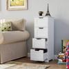 Floor Cabinet, Wooden Storage Cabinet, Free Standing Side Unit, Home Office Living Room Bathroom Side Table, Sturdy Modern 4 Drawers Organizer Night Stand, White (11.82 x11.82 x32.29) view 1