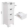 Floor Cabinet, Wooden Storage Cabinet, Free Standing Side Unit, Home Office Living Room Bathroom Side Table, Sturdy Modern 4 Drawers Organizer Night Stand, White (11.82 x11.82 x32.29) view 2