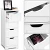 Floor Cabinet, Wooden Storage Cabinet, Free Standing Side Unit, Home Office Living Room Bathroom Side Table, Sturdy Modern 4 Drawers Organizer Night Stand, White (11.82 x11.82 x32.29) view 3