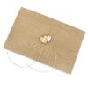 Inzopo Village Burlap Hessian Wedding Guest Book Guestbook Wooden Heart Embellished view 1