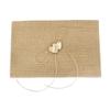 Inzopo Village Burlap Hessian Wedding Guest Book Guestbook Wooden Heart Embellished view 2