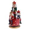 Inzopo 20cm Classic Hand Painted Wooden Nutcracker Toy 4 Soldier Musical Box Home Christmas Decor Display Ornaments Kids Gift - Red Base, as described view 3