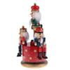 Inzopo 20cm Classic Hand Painted Wooden Nutcracker Toy 4 Soldier Musical Box Home Christmas Decor Display Ornaments Kids Gift - Red Base, as described view 4