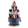 Inzopo 20cm Classic Hand Painted Wooden Nutcracker Toy 4 Soldier Musical Box Home Christmas Decor Display Ornaments Kids Gift - Blue Base, as described view 1