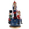 Inzopo 20cm Classic Hand Painted Wooden Nutcracker Toy 4 Soldier Musical Box Home Christmas Decor Display Ornaments Kids Gift - Blue Base, as described view 2
