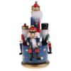 Inzopo 20cm Classic Hand Painted Wooden Nutcracker Toy 4 Soldier Musical Box Home Christmas Decor Display Ornaments Kids Gift - Blue Base, as described view 3
