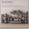 4NM No Assembly Folding Bookshelf Storage Shelves 3 Tiers Vintage Bookcase Standing Racks Study Organizer Home Office (Gray Black) view 3
