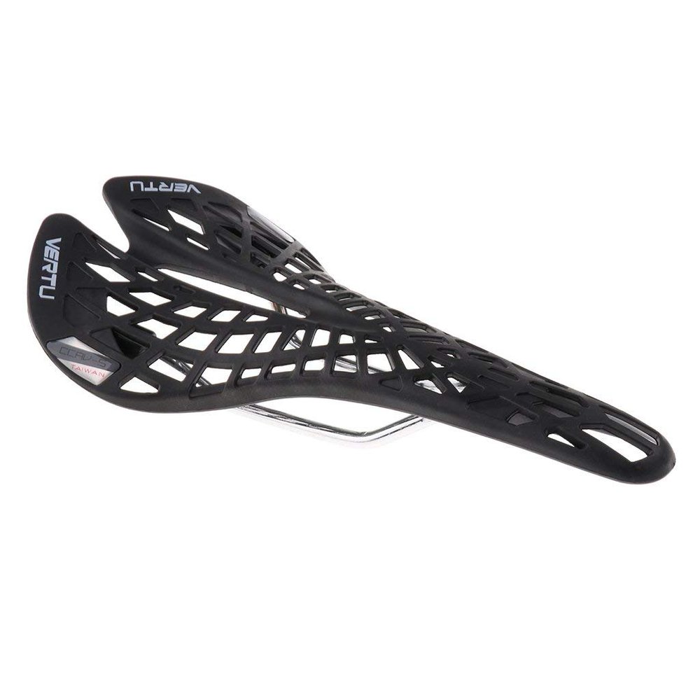Inzopo Ultralight Bicycle Seat MTB Bike Saddle Racing Road Cycling Shock-Absorbing Cobweb Cushion Pad 6 Colors - Black, Approx.28x13x6.3 cm/11x5.1x2.5 inch