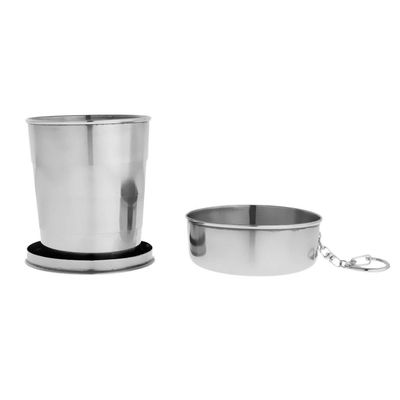 Inzopo Stainless Steel Travel Telescopic Collapsible Shot Glass Emergency Pocket Cup Water Bottles 75ml / 140ml / 240ml - 240ml 240ml