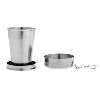 Inzopo Stainless Steel Travel Telescopic Collapsible Shot Glass Emergency Pocket Cup Water Bottles 75ml / 140ml / 240ml - 75ml 75ml