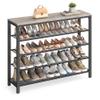 VASAGLE INDESTIC Shoe Rack, Organizer for Closet with 4 Mesh Shelves and Large Top for Bags, Entryway Hallway Shelf, Steel Frame, Industrial, Greige and Black ULBS015B02, 11.8 x 39.4 x 36.4 Inches view 1
