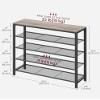 VASAGLE INDESTIC Shoe Rack, Organizer for Closet with 4 Mesh Shelves and Large Top for Bags, Entryway Hallway Shelf, Steel Frame, Industrial, Greige and Black ULBS015B02, 11.8 x 39.4 x 36.4 Inches view 3
