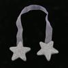 Inzopo 1 Pair Curtain Strings with Ribbon Shape of Stars Magnetic Magnet Buckle Accessory Bathroom Curtains 2 Colours Silver Silver view 3