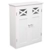 Road.Ahead White Wall Mounted Wall Cabinet,Two-Door Wall Cabinet, Medicine Cupboard, Hanging Bathroom Storage with Height Adjustable Shelf and Rod Medicine Cabinets- White view 1