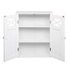 Road.Ahead White Wall Mounted Wall Cabinet,Two-Door Wall Cabinet, Medicine Cupboard, Hanging Bathroom Storage with Height Adjustable Shelf and Rod Medicine Cabinets- White view 3