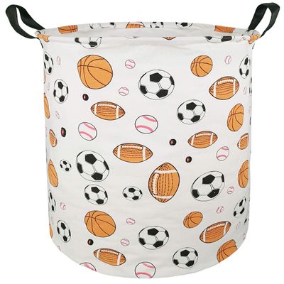 KUNRO Kids Laundry Hamper Clothes Gift Basket Storage Laundry Baskets Organizer Bin with Handles for Nursery Room (Balls)