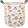 KUNRO Kids Laundry Hamper Clothes Gift Basket Storage Laundry Baskets Organizer Bin with Handles for Nursery Room (Balls) view 1