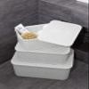 BranQ - Home essential 5901098045704 Rattan Basket Set of 3 Size S 7L Plastic PP Cream 28.5 x 19.5 x 12.9 cm (L x W x H) view 4