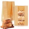 30 Pack Kraft Paper Bread Loaf Bag with Clear Front Window,Brown Bakery Cookie Food Coffee Storage Packaging Treat Bag (14" x 8.3" x 3.5") view 1