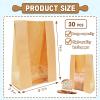 30 Pack Kraft Paper Bread Loaf Bag with Clear Front Window,Brown Bakery Cookie Food Coffee Storage Packaging Treat Bag (14" x 8.3" x 3.5") view 2