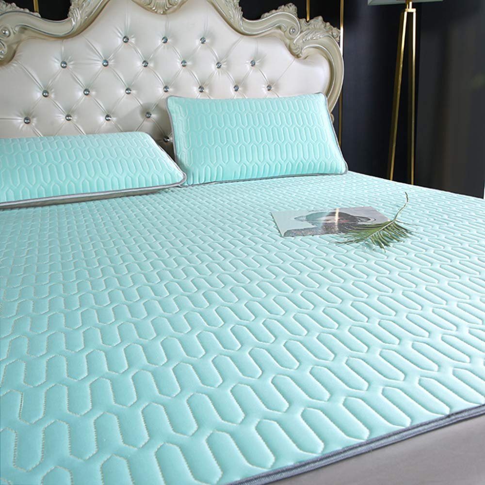 Cooling Mat with Pillowcase, Foldable Folding Summer Ice Silk Emulsion Cover, Chill Mattress Gel Pad Comfortably Cool Bed Cover,I-180200