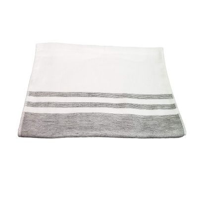 IPPINKA Senshu Japanese Towel, Ultra Soft, Quick-Drying, Two-Tone End Stripes, Grey (Hand Towel)
