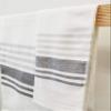 IPPINKA Senshu Japanese Towel, Ultra Soft, Quick-Drying, Two-Tone End Stripes, Grey (Hand Towel) view 4