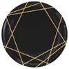 Amscan Gold & Black Geo Hot-Stamped Plastic Plates - 7.5" (20-Pack) | Elegant Design Tableware for Gatherings, Parties, and Events view 1