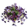 19.7" Silk Chain Hanging Flowers Wicker Cone Basket Artificial Daisy Purple view 2