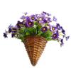 19.7" Silk Chain Hanging Flowers Wicker Cone Basket Artificial Daisy Purple view 4
