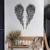Angel Wings Metal Wall Art, 100% Metal 2D, Sculpture, Large and Wide - Wall Hanging for Living Room, Bedroom, Dorm, Gift for Her, Heart Shap (Black) view 1
