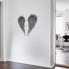 Angel Wings Metal Wall Art, 100% Metal 2D, Sculpture, Large and Wide - Wall Hanging for Living Room, Bedroom, Dorm, Gift for Her, Heart Shap (Black) view 3