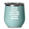 16-inch Softball Wine Glass Saying Sport Fan Lover Funny Gift Secret Insulated Tumbler With Lid Teal view 1