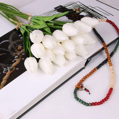 10 Pcs Beauty Real Touch Flowers Latex Tulips Flower Artificial Bouquet Fake Flower Bridal Bouquet Decorate Flowers for Wedding