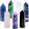 Runyangshi 7pcs Natural Crystal Healing Wands, Height 3.3"-3.5" Single Point Healing Crystal Wand 6 Faceted Reiki Chakra Stones Crystal Healing Prism for Reiki, Home Decor view 1