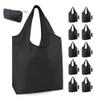 BeeGreen 10 Pack Black Reusable Grocery Bags with Storage Pouch Reusable Shopping Bags Bulk with Elastic Band 50LBS X-Large-Foldable-Washable-Heavy Duty-Waterproof Grocery Tote Bags view 1
