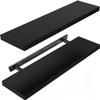 AMADA HOMEFURNISHING Floating Shelves Wall Mounted, 24 x 7 Inch Wall Shelves for Bathroom, Bedroom, Living Room, Black Shelves Set of 2 view 1