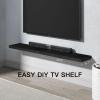 AMADA HOMEFURNISHING Floating Shelves Wall Mounted, 24 x 7 Inch Wall Shelves for Bathroom, Bedroom, Living Room, Black Shelves Set of 2 view 2