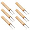 Cabilock Wooden Handle Stainless Steel Bbq Forks 304 Grade Corn Barbecue Meat Forks Rust-proof Easy to Clean Essential Grill Accessories view 1