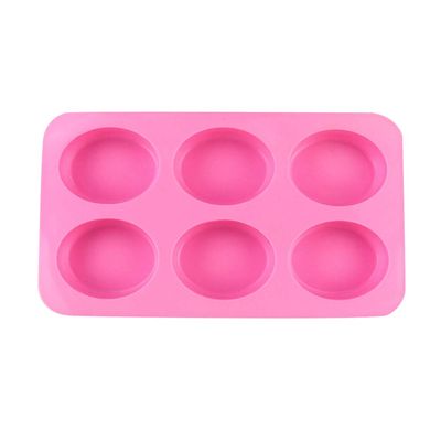 Cabilock Cavity Oval Silicone Soap for Handmade Soap Candy and Chocolate Dishwasher Safe Heat Versatile Baking Pink