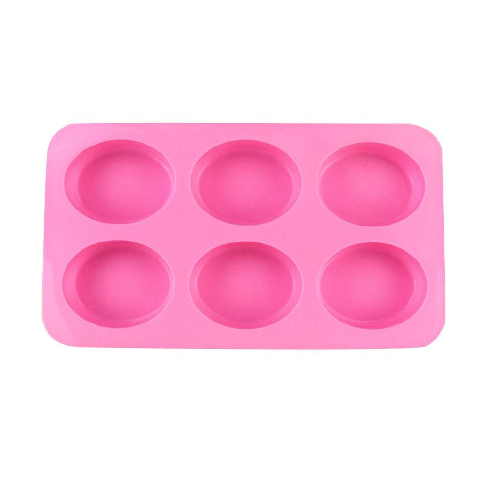 Cabilock Cavity Oval Silicone Soap for Handmade Soap Candy and Chocolate Dishwasher Safe Heat Versatile Baking Pink