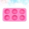 Cabilock Cavity Oval Silicone Soap for Handmade Soap Candy and Chocolate Dishwasher Safe Heat Versatile Baking Pink view 2