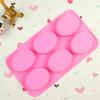 Cabilock Cavity Oval Silicone Soap for Handmade Soap Candy and Chocolate Dishwasher Safe Heat Versatile Baking Pink view 3