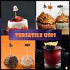 Halloween Holiday Assorted Bamboo Picks Skewers for Appetizers, Drinks, Desserts - 3.9" (10cm) - Pumpkin, Witch Hat, Bat, Ghost - 300pcs view 2