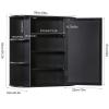 Iwell Bathroom Medicine Cabinet with Mirror, Wall Cabinet with 2 Adjustable Shelves & 6 Open Shelves, Bathroom Cabinet Wall Mounted, Over The Toilet Space Saver Storage Cabinet, Black view 3